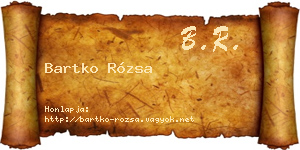 Bartko Rózsa névjegykártya