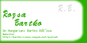 rozsa bartko business card